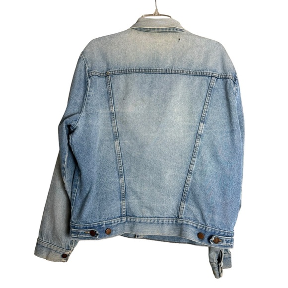 VTG 80’s Rustler Denim Light washed Trucker Jacket Men’s Sz XL USA Distressed - Picture 2 of 8
